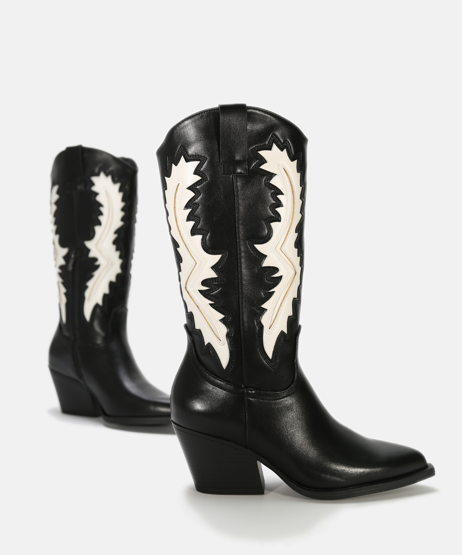 Botas cowboy com salto bicolor image number null